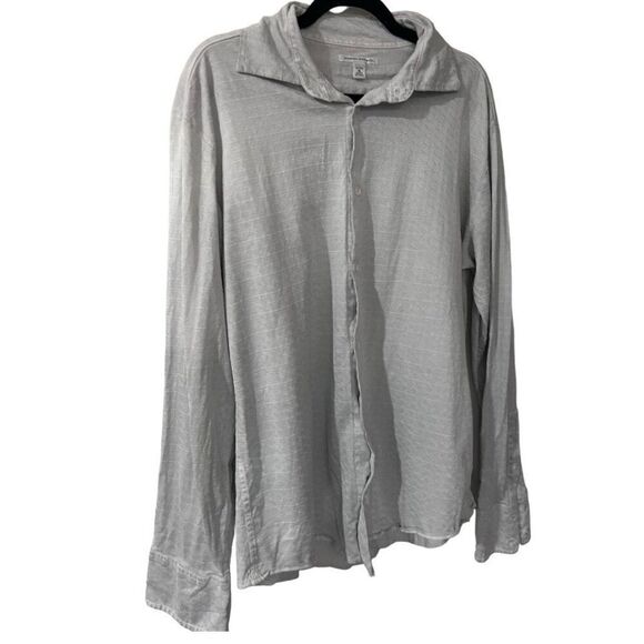 Banana Republic Argyle Knit Collared Long Sleeve Button-Down Shirt Gray Size XL - Picture 5 of 11